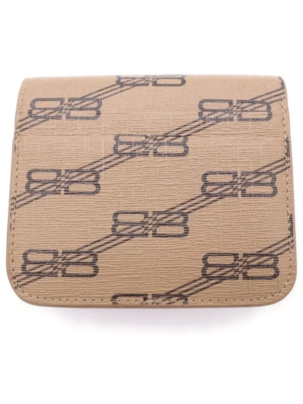Balenciaga BB Signature Bifold Wallet Compact Logo All Over Pattern Leather